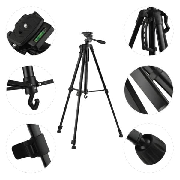 3366 Multi-Functional Professional Lightweight Portable Tripod Stand For Mobile Phones And Cameras - Image 7