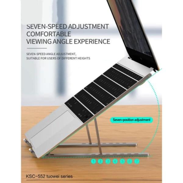 Portable Aluminium Lightweight Laptop Stand With 7 Adjustable Height Levels - Image 7