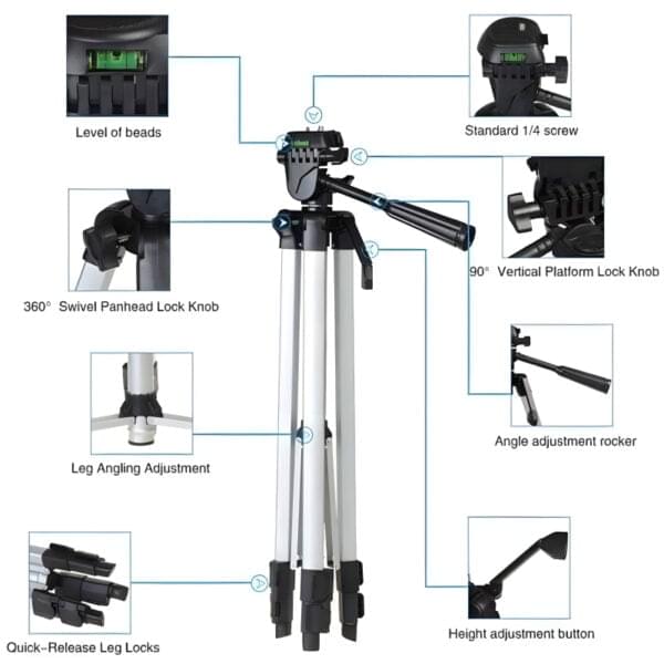 330A Multi-Functional Professional Lightweight Portable Tripod Stand For Mobile Phones And Cameras - Image 4