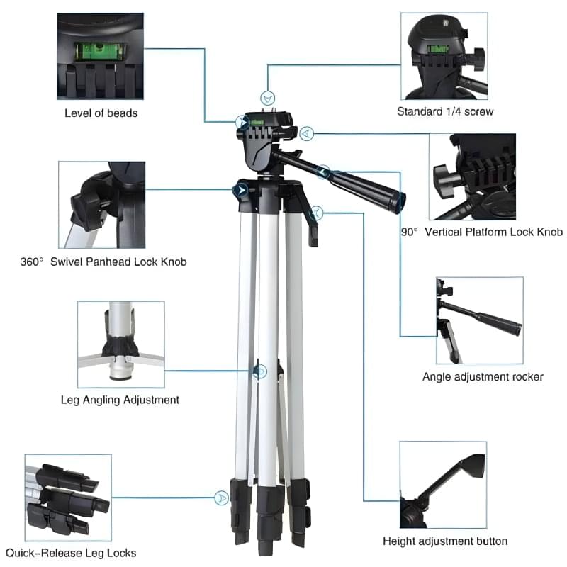330A Multi-Functional Professional Lightweight Portable Tripod Stand For Mobile Phones And Cameras - Image 4