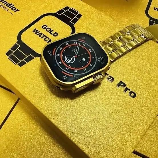 G9 Ultra Pro Series 8 Smart Watch Fendior American Gold Edition With 3 Extra Strap - Image 2