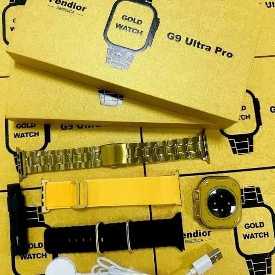 G9 Ultra Pro Series 8 Smart Watch Fendior American Gold Edition With 3 Extra Strap - Image 6