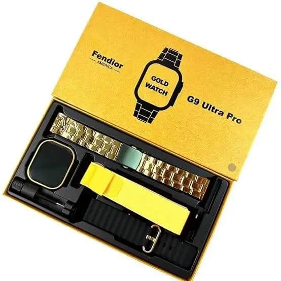 G9 Ultra Pro Series 8 Smart Watch Fendior American Gold Edition With 3 Extra Strap - Image 3