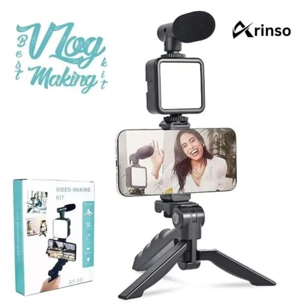 VLOGGING Kit Tripod Shoot Video Ay-49 Video Making Vlogging Kit Tripod - Image 3