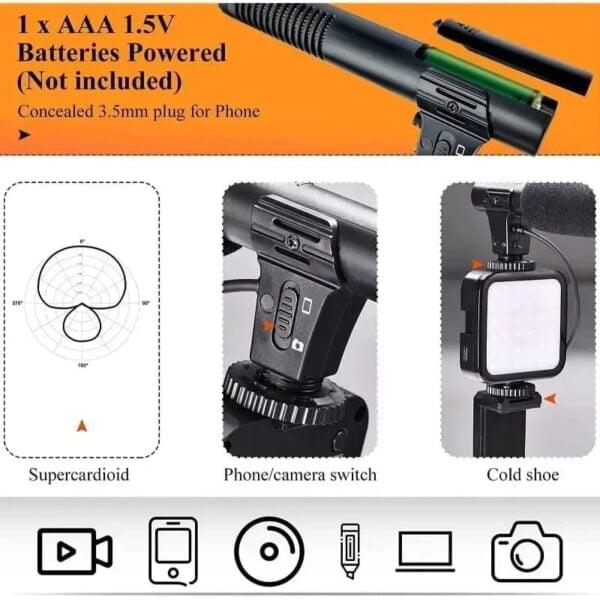 VLOGGING Kit Tripod Shoot Video Ay-49 Video Making Vlogging Kit Tripod - Image 8