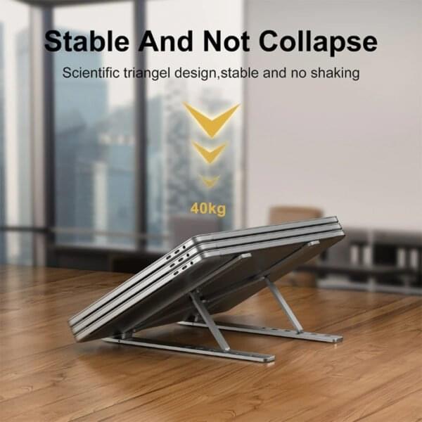 Portable Aluminium Lightweight Laptop Stand With 7 Adjustable Height Levels - Image 2