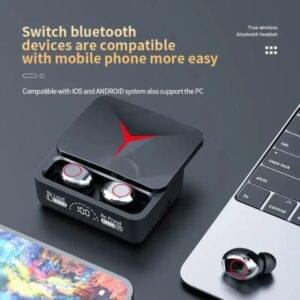 m90 pro tws bluetooth headphones touch control earphones led display headset high quality wireless earbuds 2 1