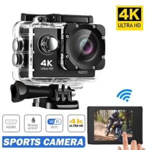 4K Ultra HD Sports Camera, 30M Waterproof, WiFi, 2.0" LCD