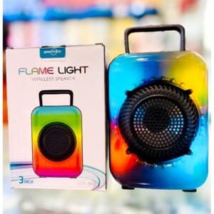 GTS-1867 Mini Portable 3-Inch Rechargeable Wireless Speaker with Flame Lighting Effect