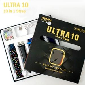 Ultra10 49mm Bluetooth Calling Smart Watch Sleek Design with 10 Interchangeable Straps